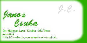 janos csuha business card